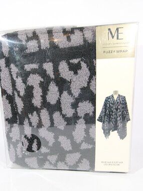 Modern Expressions Fuzzy Wrap in Grey and Black
